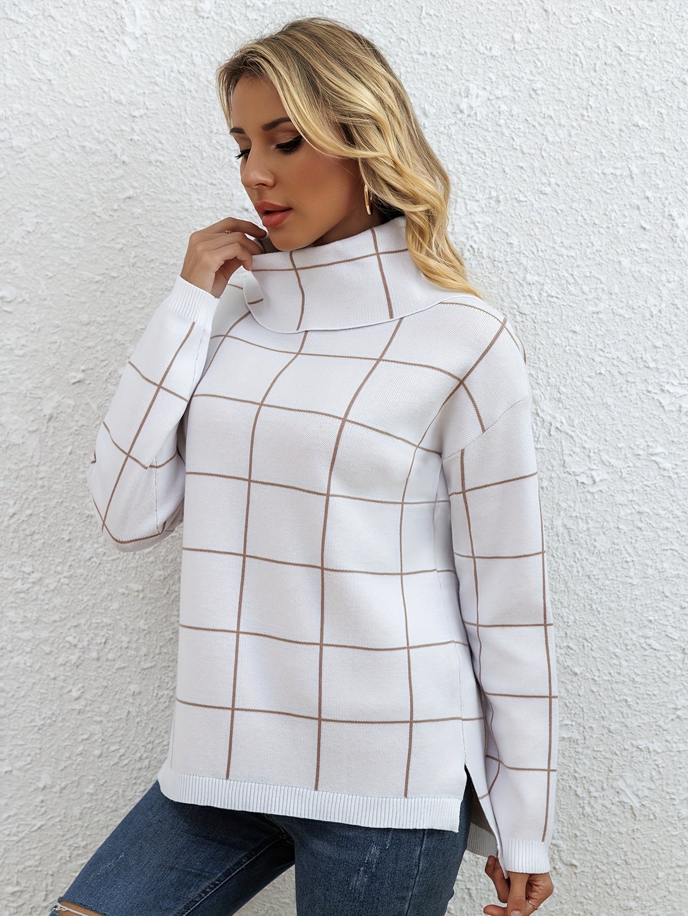 Women's Solid Color Shirt - Long Sleeve – White detail view