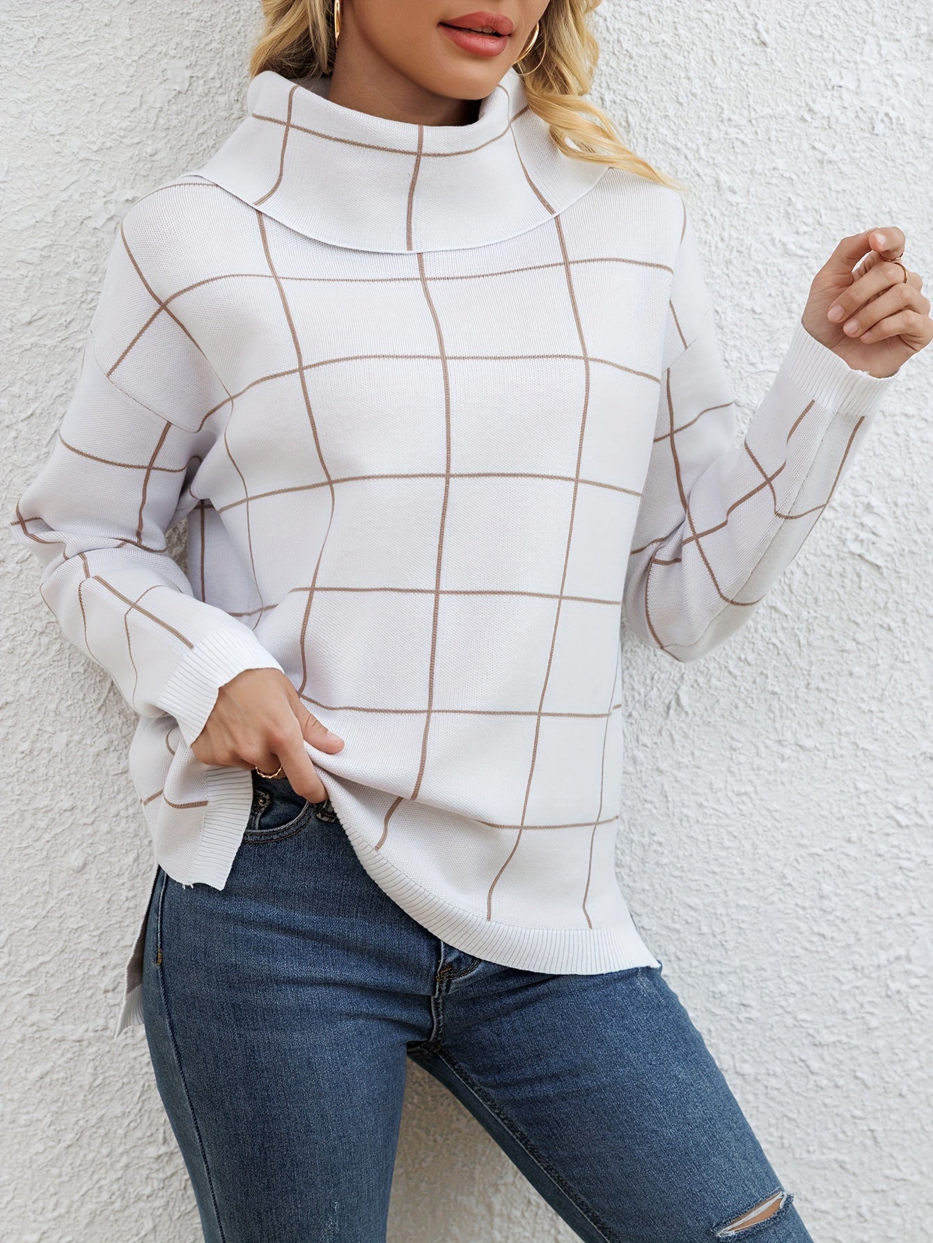 Women's Solid Color Shirt - Long Sleeve – White detail view