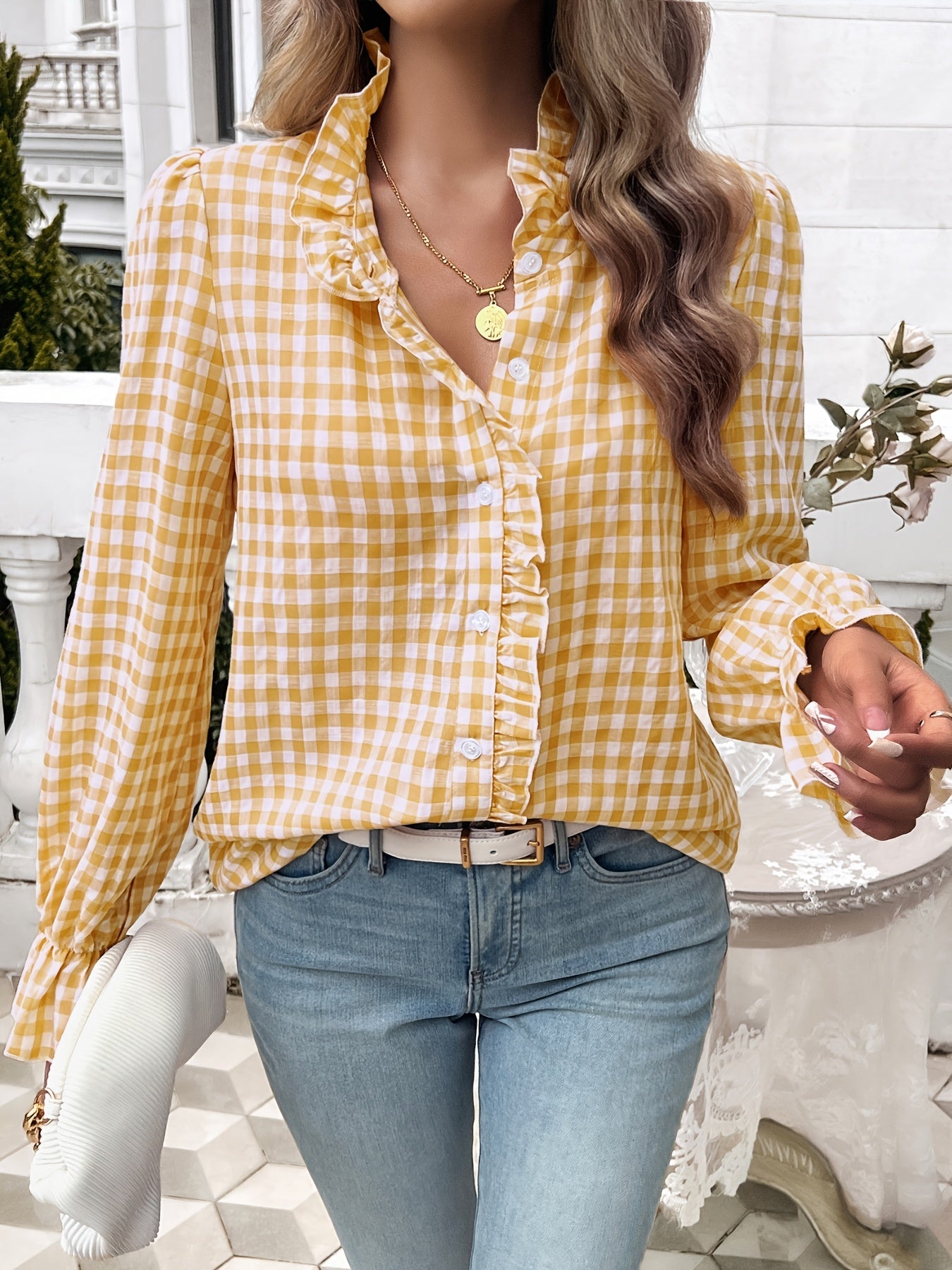 Women's Solid Color Shirt - Short Sleeve – 7-Color Selection – Blue option – view 4