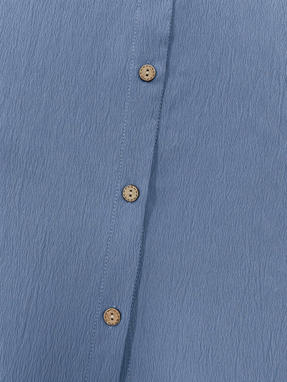 Women's Solid Color Shirt - Short Sleeve – Royal Blue detail view
