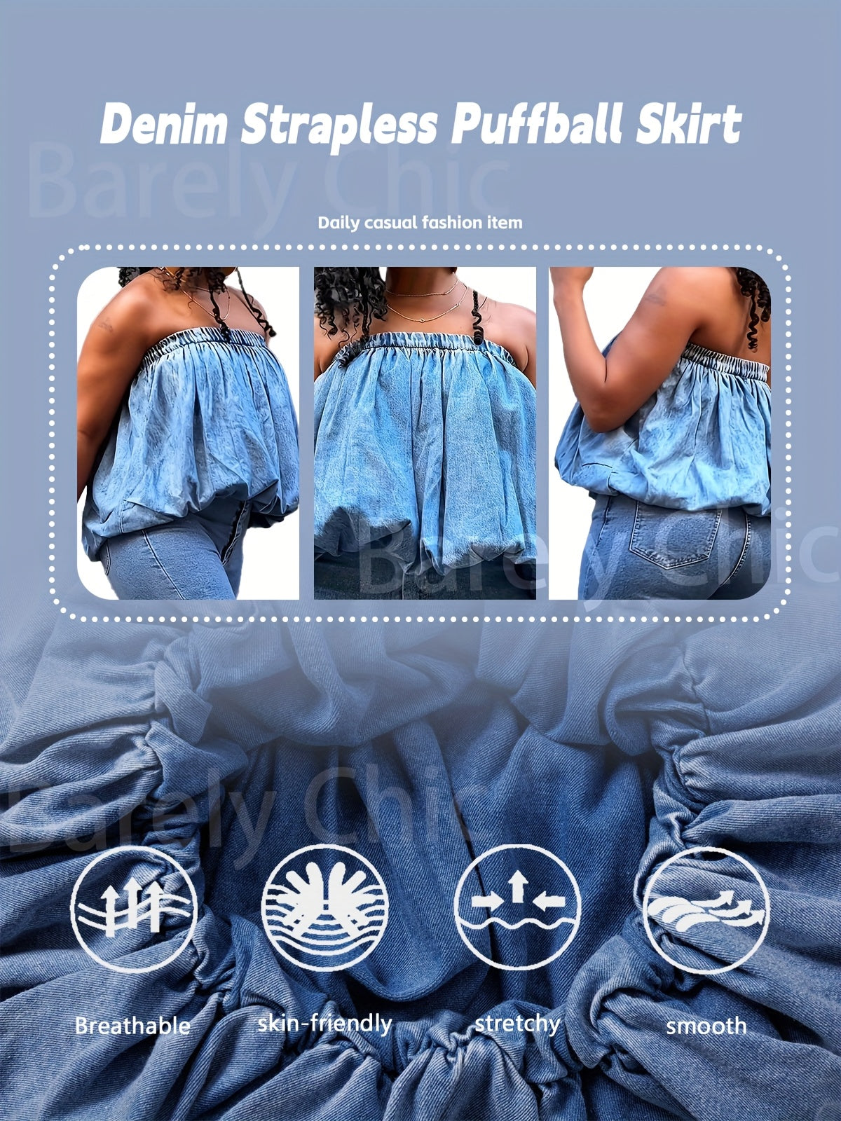 Women's Solid Color Shirt - Sleeveless – Bright Steel Blue detail view