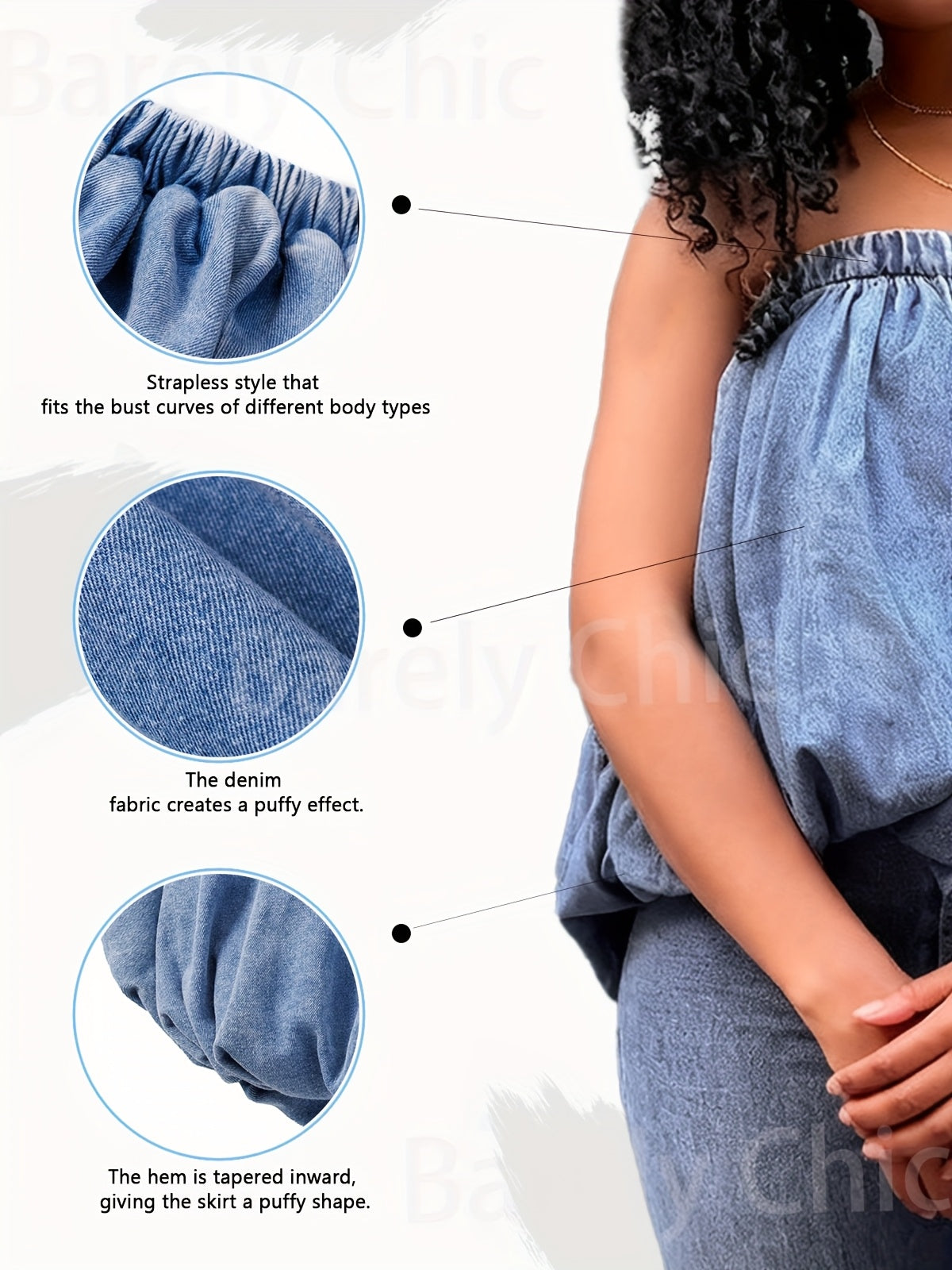 Women's Solid Color Shirt - Sleeveless – Bright Steel Blue detail view