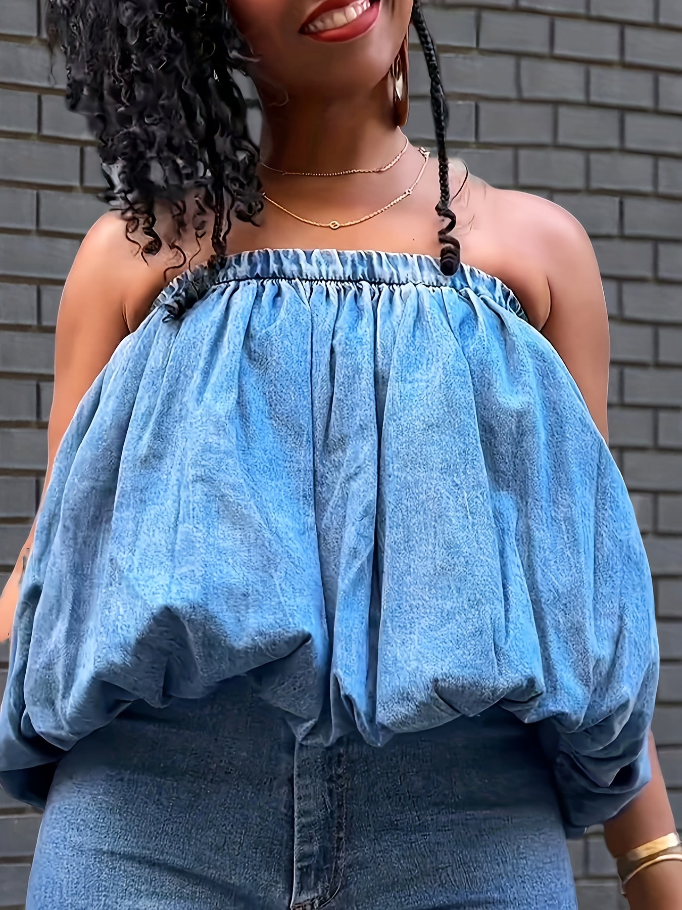 Women's Solid Color Shirt - Sleeveless – Bright Steel Blue – Blue option – main product image