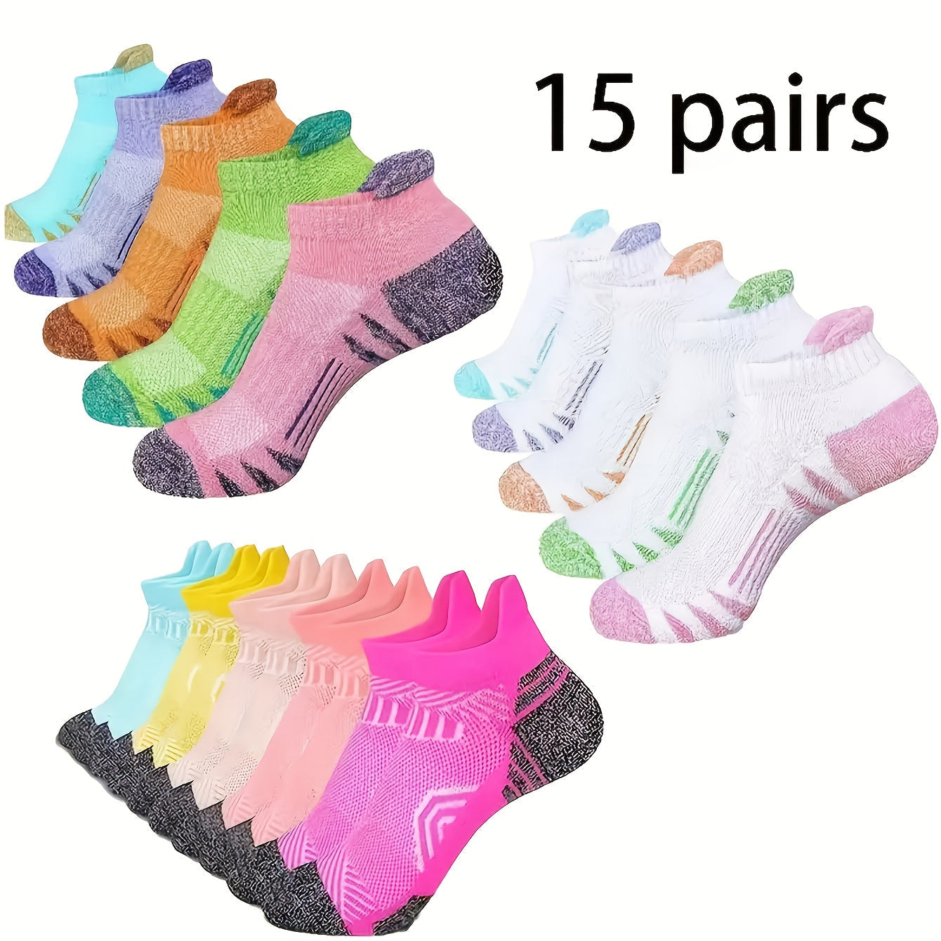 Women's Solid Color Socks - 15-Pair Pack – view 3