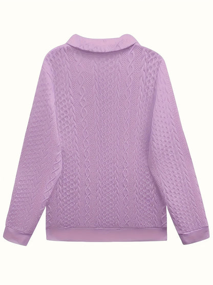 Women's Solid Color Sweatshirt - Regular Fit Classic Neck – view 4