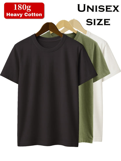 Women's Solid Color T-Shirt - 3-Pack Crew Neck Short Sleeve detail view