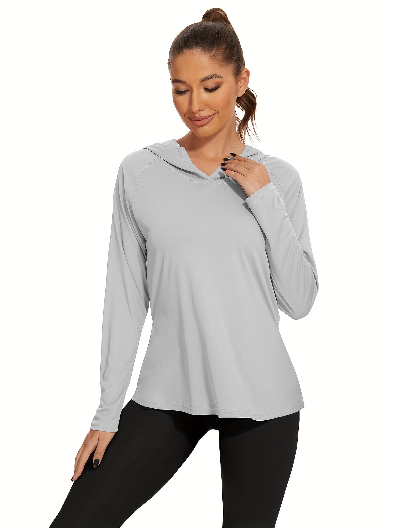 Women's Solid Color T-Shirt - Long Sleeve – 20-Variant Selection detail view