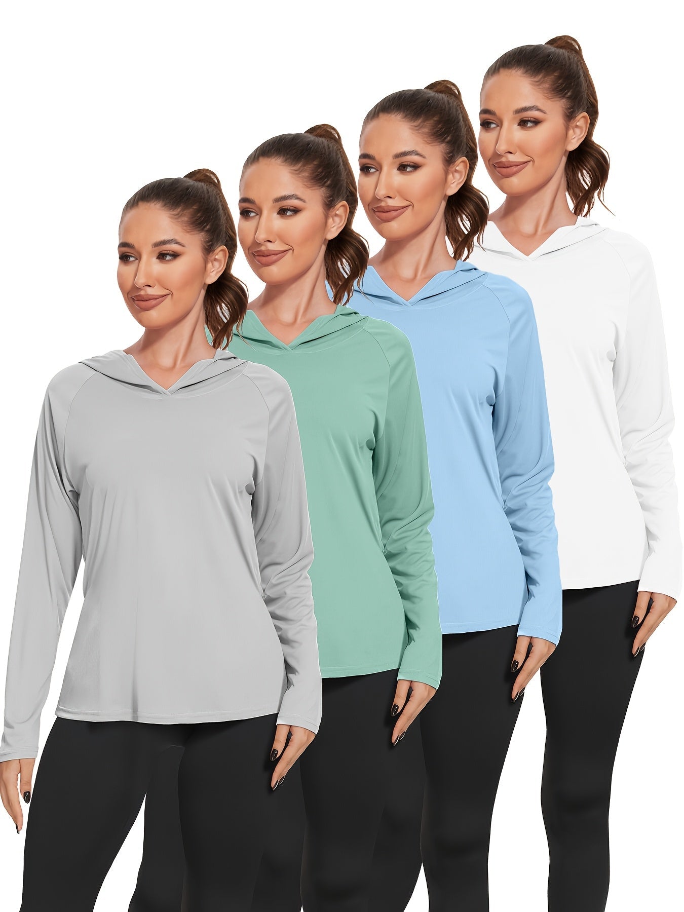 Women's Solid Color T-Shirt - Long Sleeve – 20-Variant Selection detail view