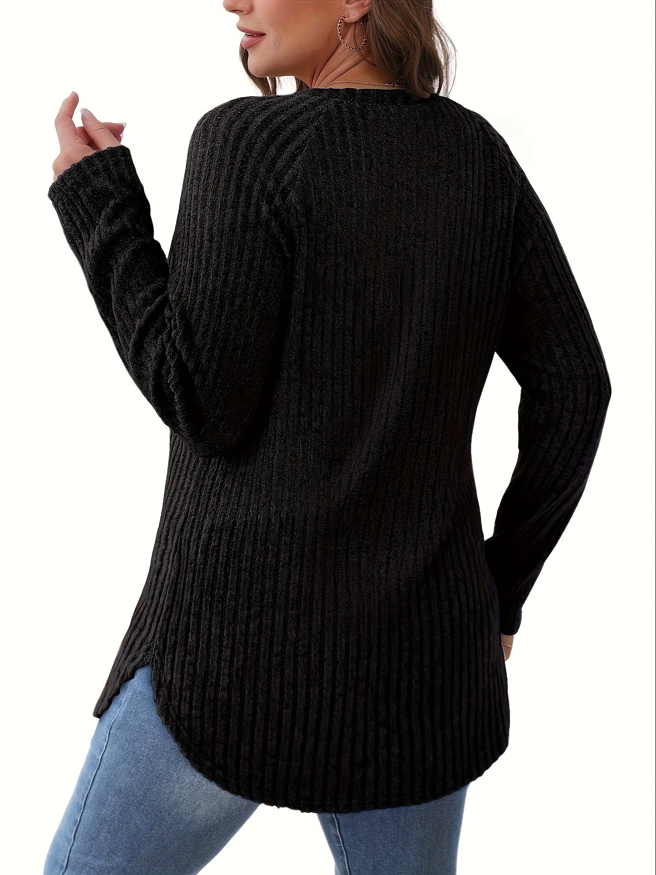 Women's Solid Color T-Shirt - Long Sleeve – 5-Variant Selection detail view