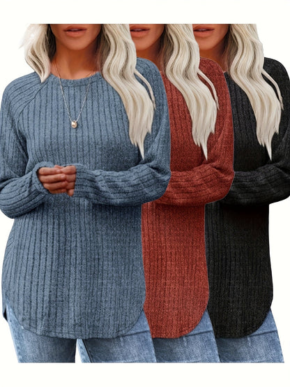 Women's Solid Color T-Shirt - Long Sleeve – Sizes M–XXL – main product image