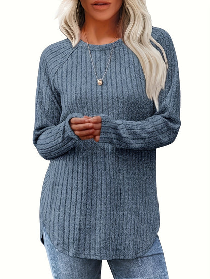 Women's Solid Color T-Shirt - Long Sleeve – Sizes M–XXL detail view