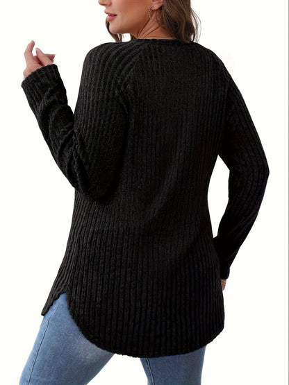 Women's Solid Color T-Shirt - Long Sleeve – Sizes M–XXL detail view