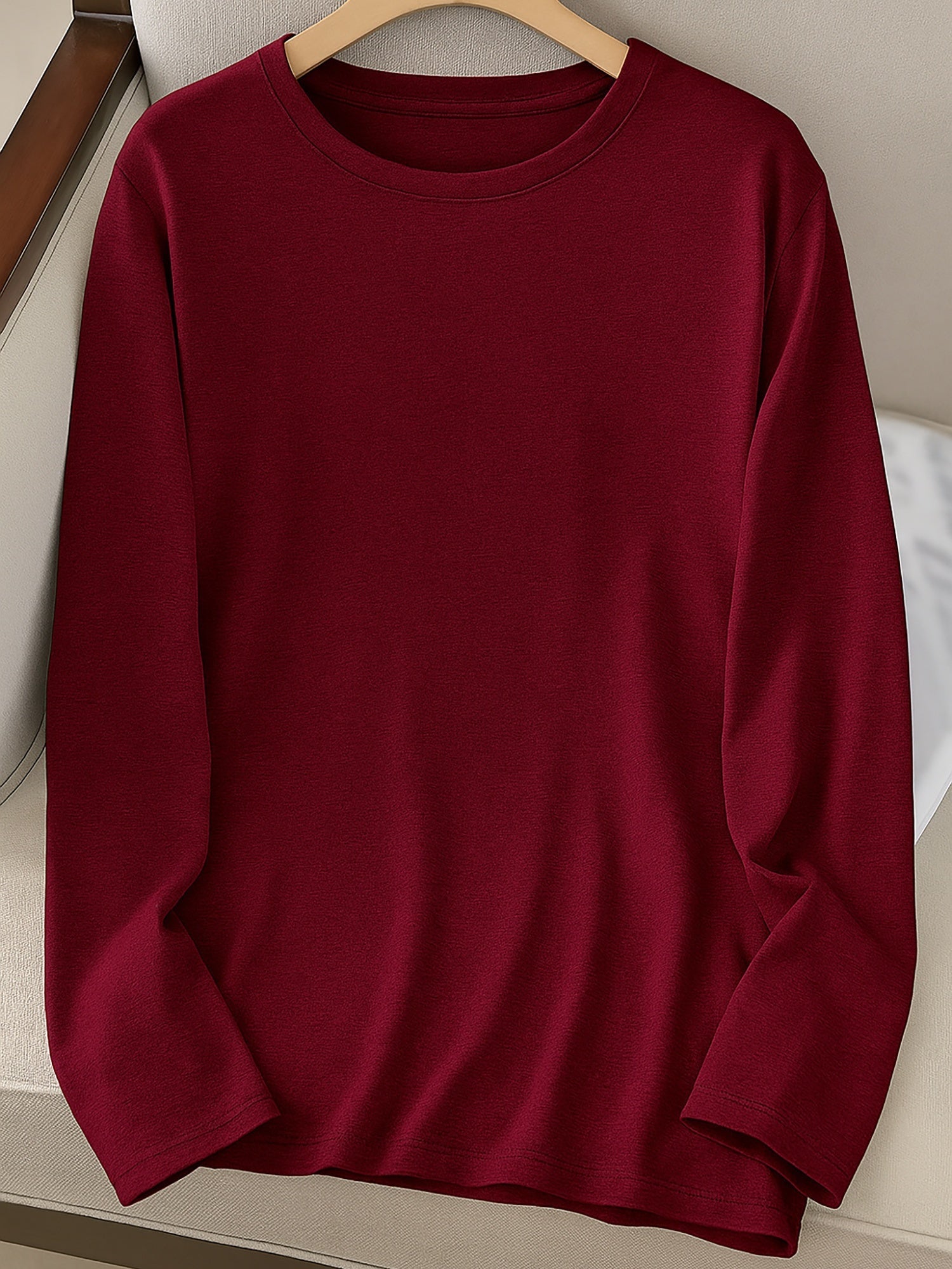 Women's Solid Color T-Shirt - Regular Fit – Grey / Black detail view