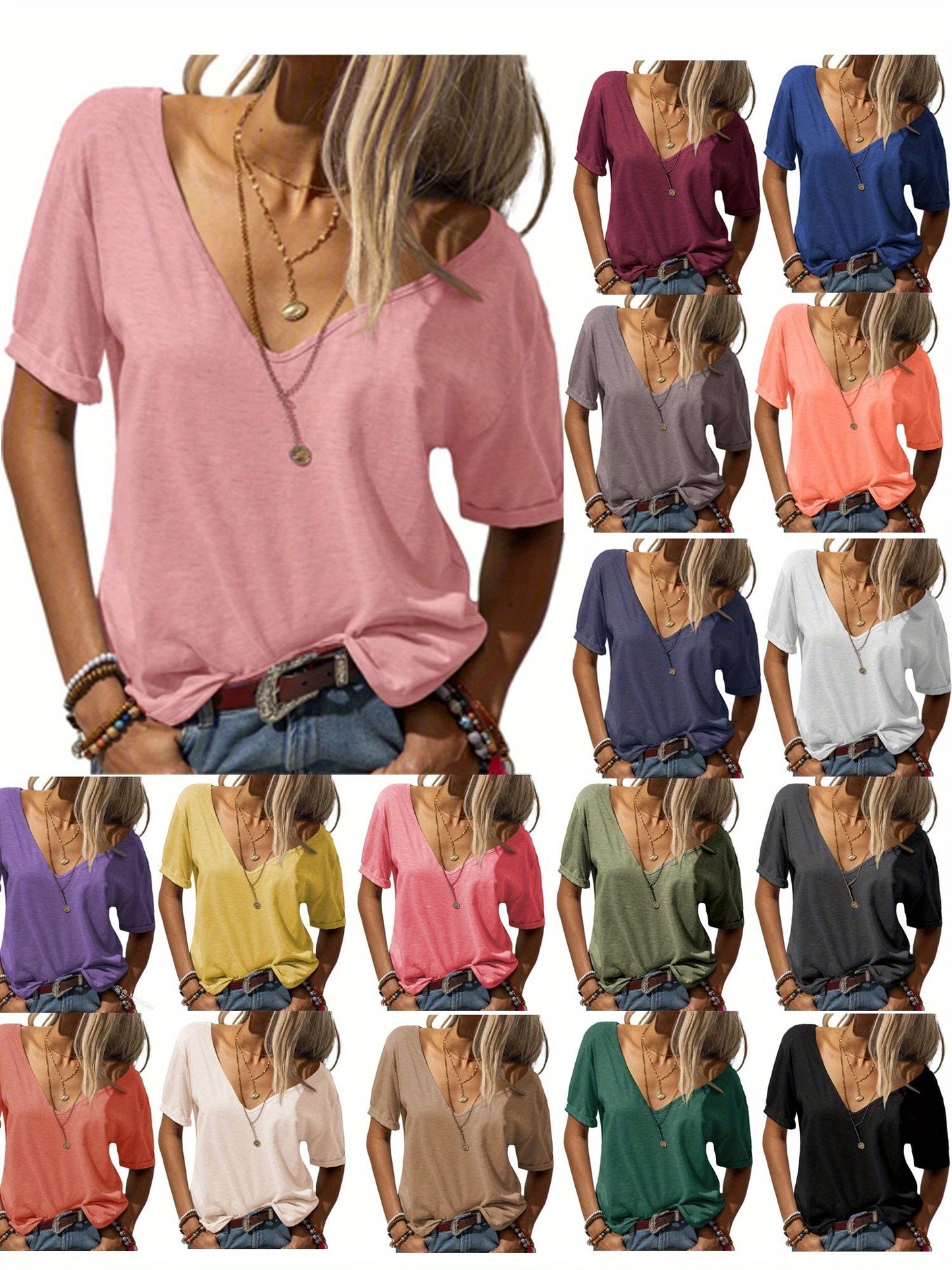 Women's Solid Color T-Shirt - Relaxed Fit – 15-Color Selection – Brown option – view 6