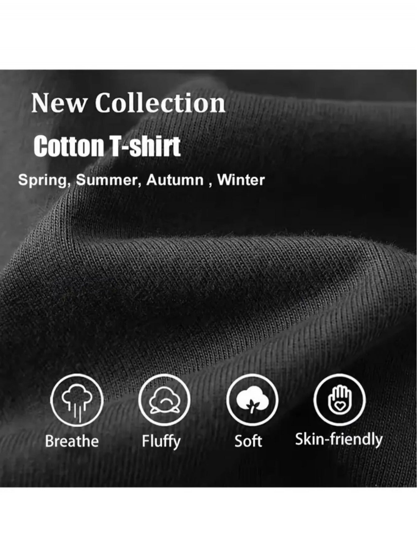 Women's Solid Color T-Shirt - Short Sleeve – Black – view 6