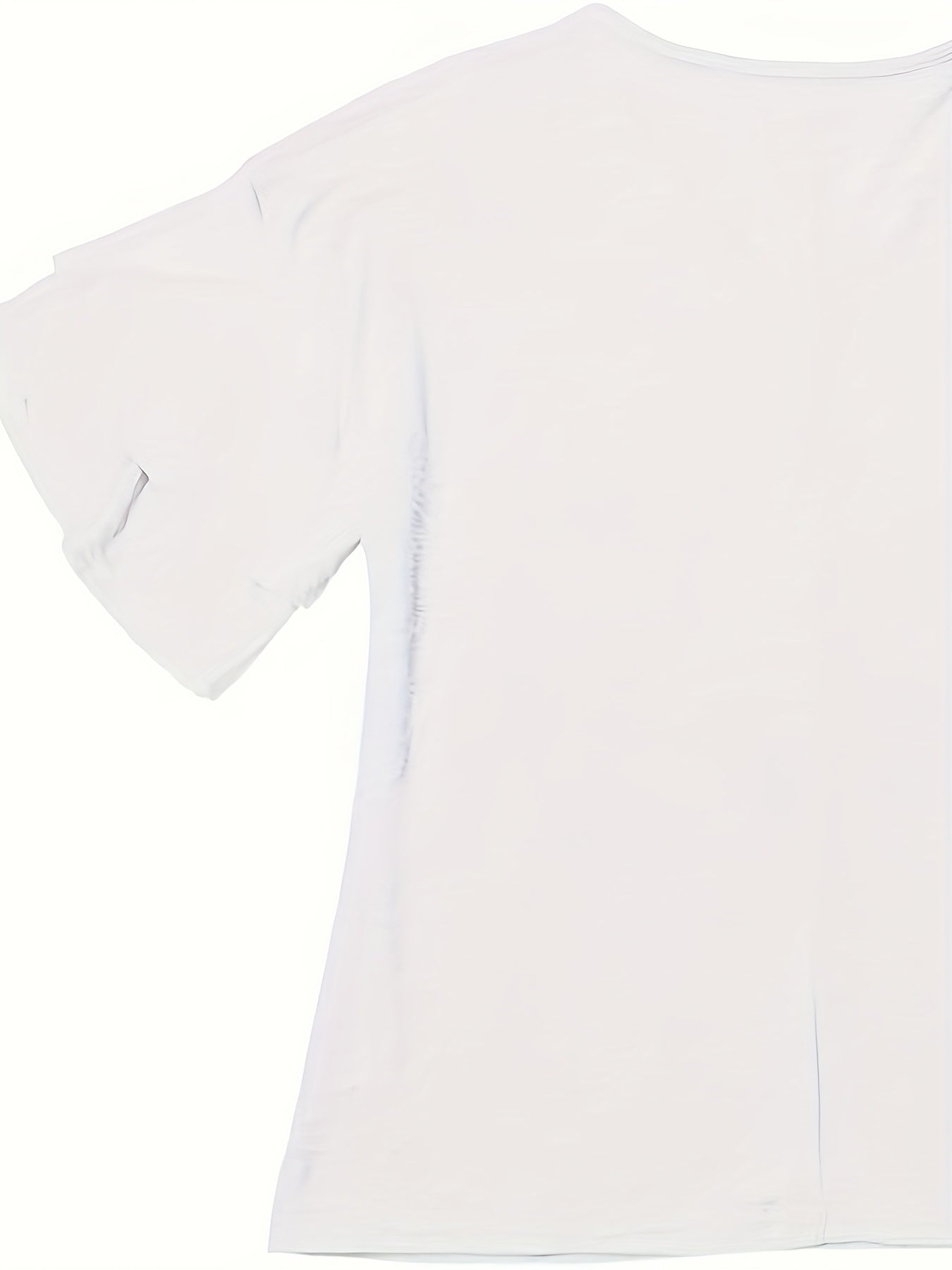 Women's Solid Color T-Shirt - V-Neck Short Sleeve Ruffle Sleeve Black Navy Design detail view