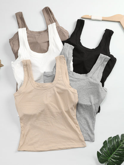 Women's Solid Color Tank Top - Classic Neck Sleeveless – Sizes S–XL – view 5