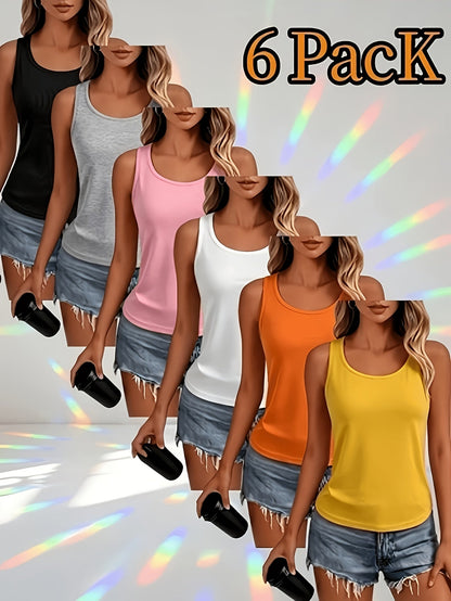 Women's Solid Color Tank Top - Crew Neck Sleeveless – Regular Fit – main product image