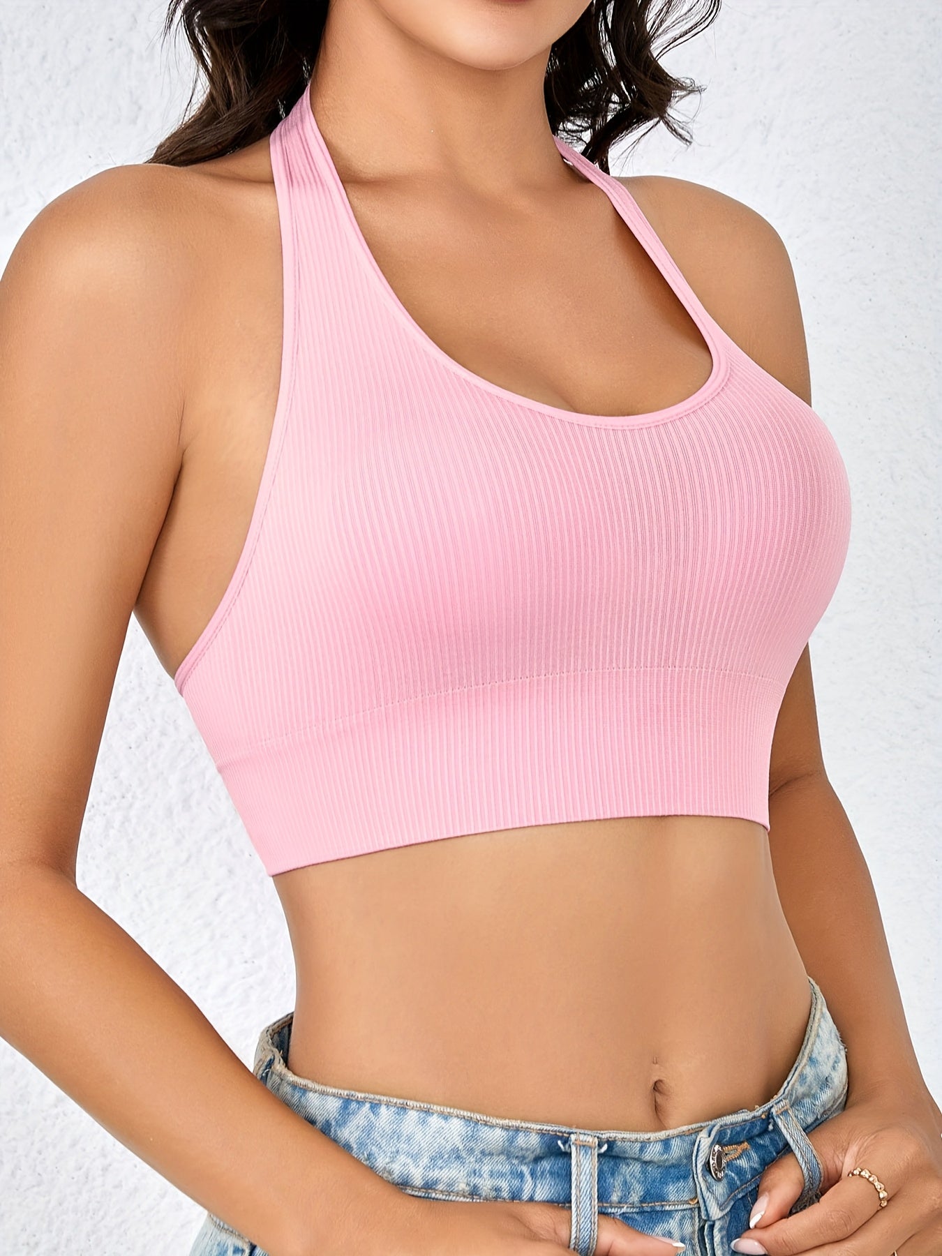 Women's Solid Color Tank Top - Halter Neck Sleeveless – view 11