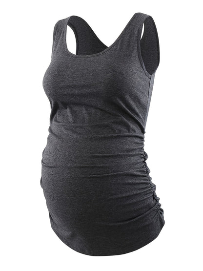 Women's Solid Color Tank Top - Scoop Neck Sleeveless detail view