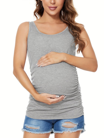 Women's Solid Color Tank Top - Scoop Neck Sleeveless detail view