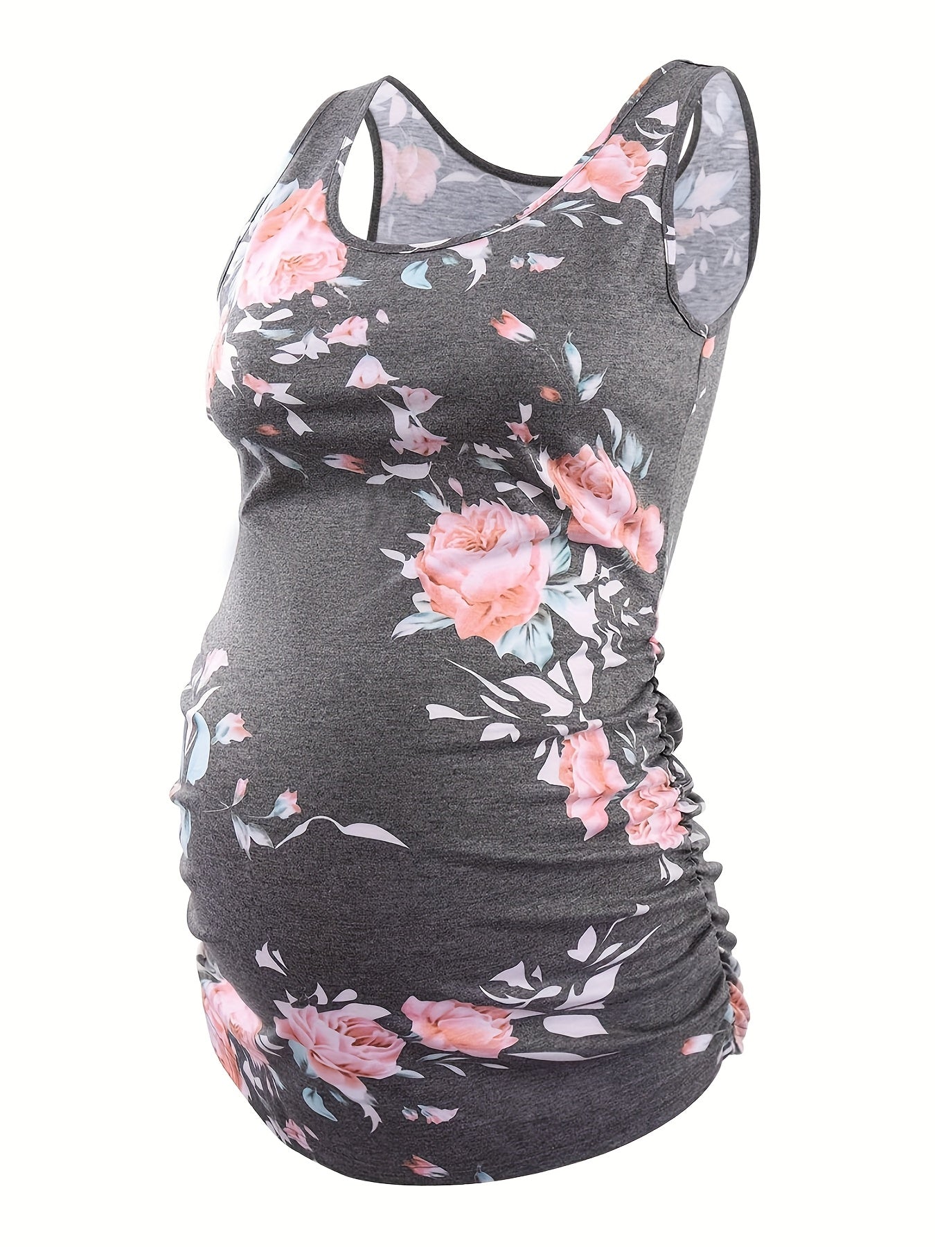 Women's Solid Color Tank Top - Scoop Neck Sleeveless – Black option – view 2