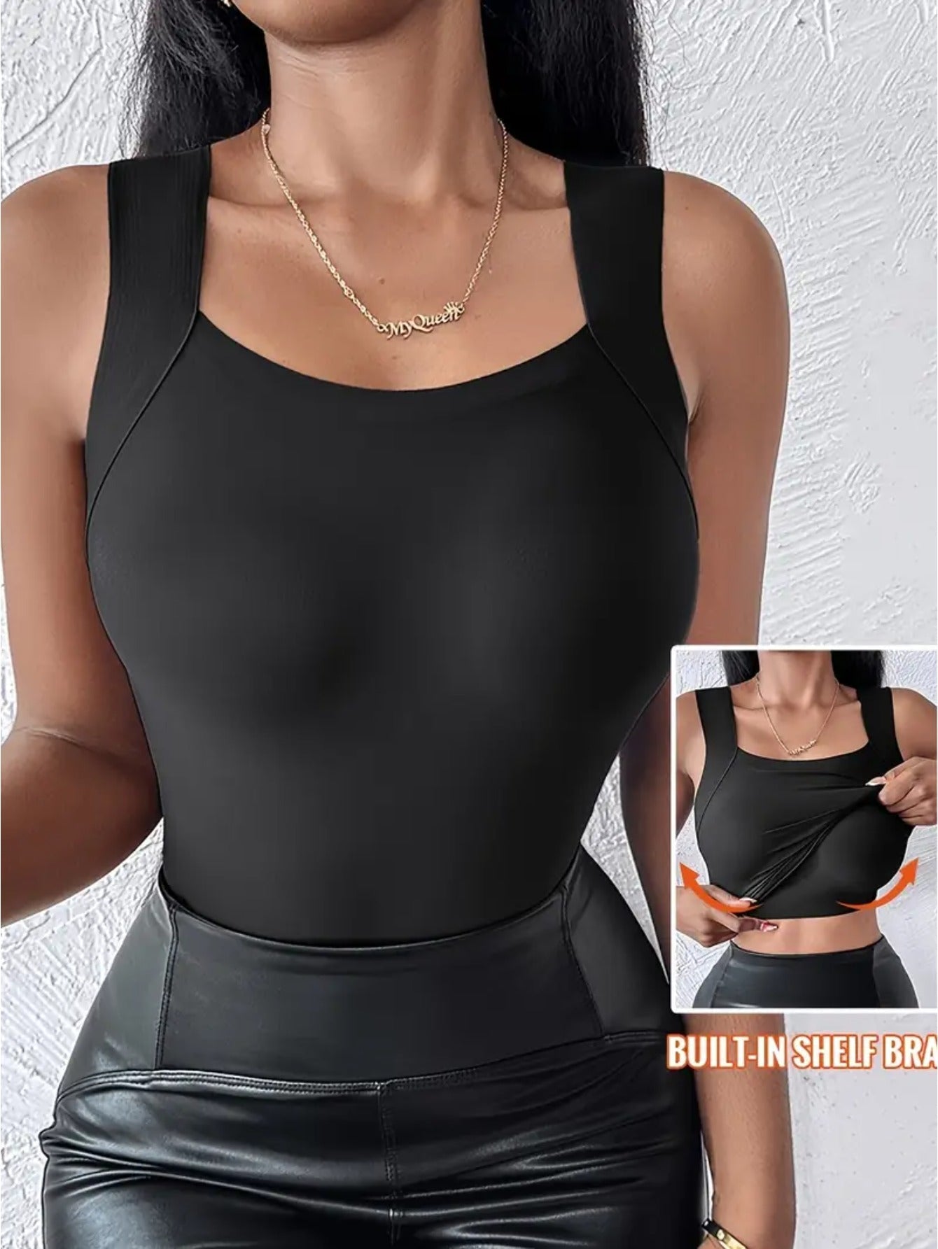 Women's Solid Color Tank Top - Sleeveless – Black+Apricot+Brown+Wine Slim-Fit – view 14