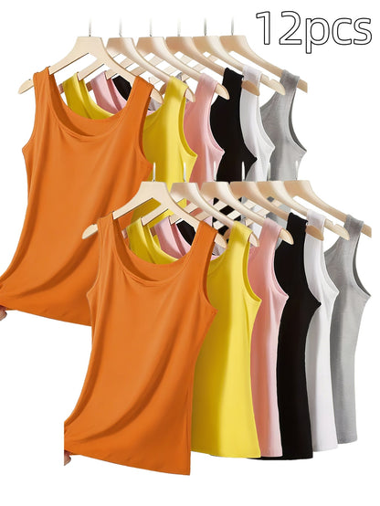 Women's Solid Color Tank Top - Sleeveless – Regular Fit – view 3