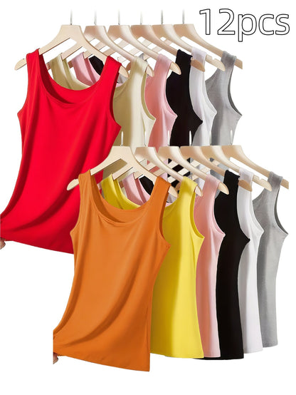 Women's Solid Color Tank Top - Sleeveless – Regular Fit – view 9