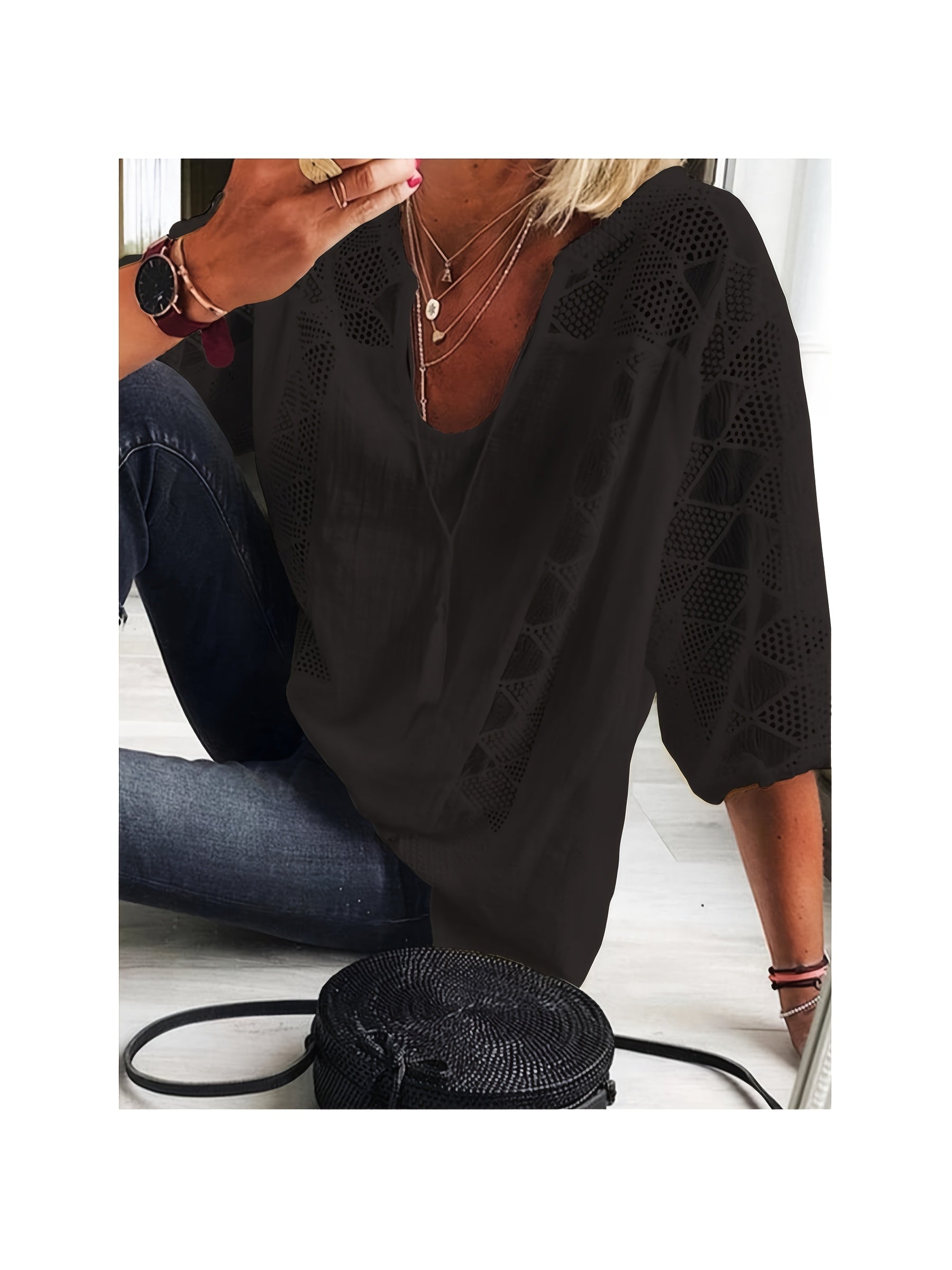 Women's Solid Color Tunic - Relaxed Fit detail view