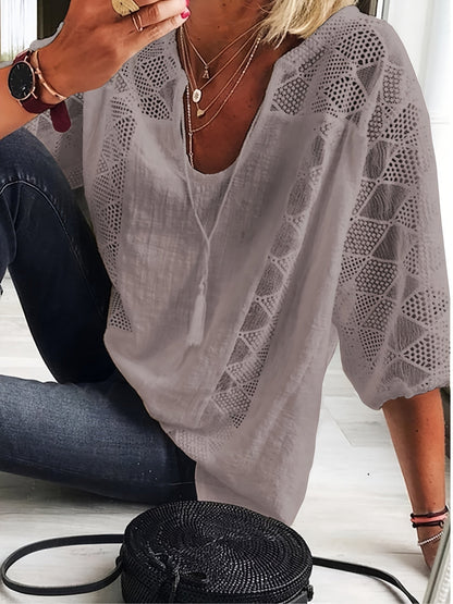 Women's Solid Color Tunic - Relaxed Fit detail view