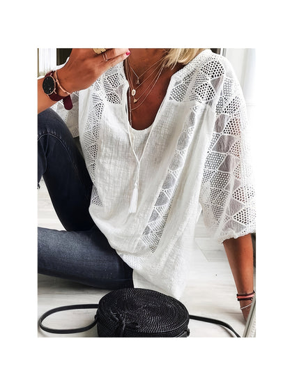 Women's Solid Color Tunic - Relaxed Fit detail view