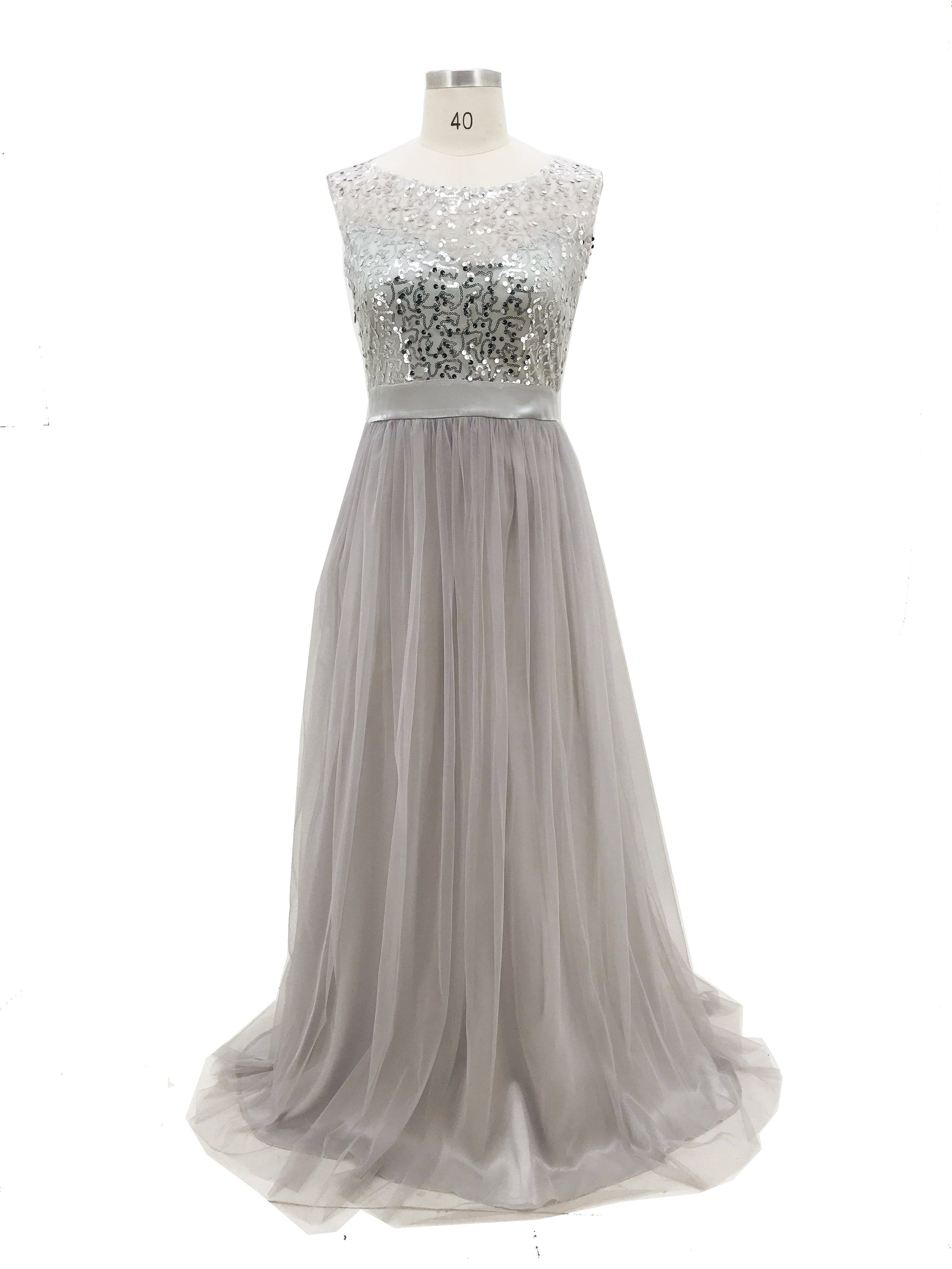 Women's Solid Crew Neck Maxi Cocktail Dress - Sleeveless Party Ready detail view