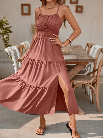 Women's Solid Halter Neck Slip Dress detail view