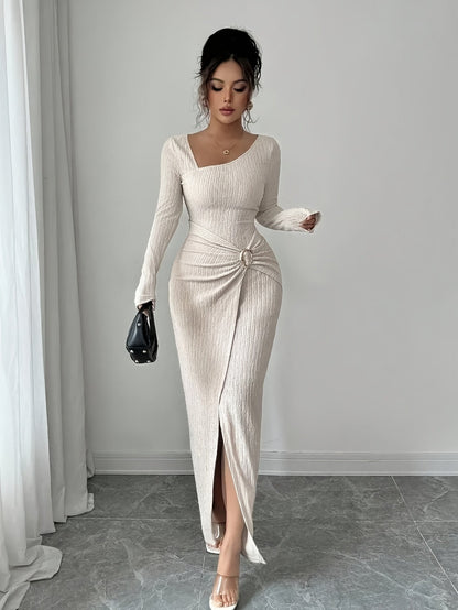 Women's Solid Maxi Bodycon Dress – Sizes XS–XL – Brown option – view 6