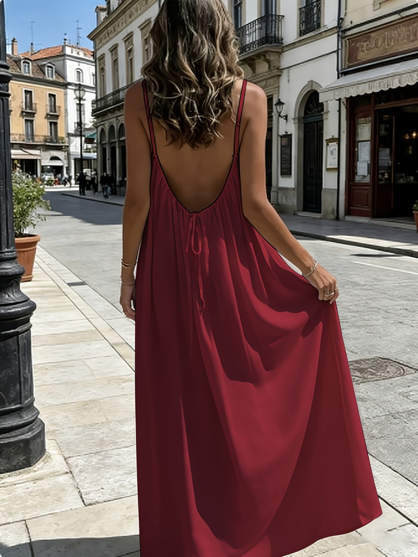 Women's Solid Maxi Casual Dress detail view