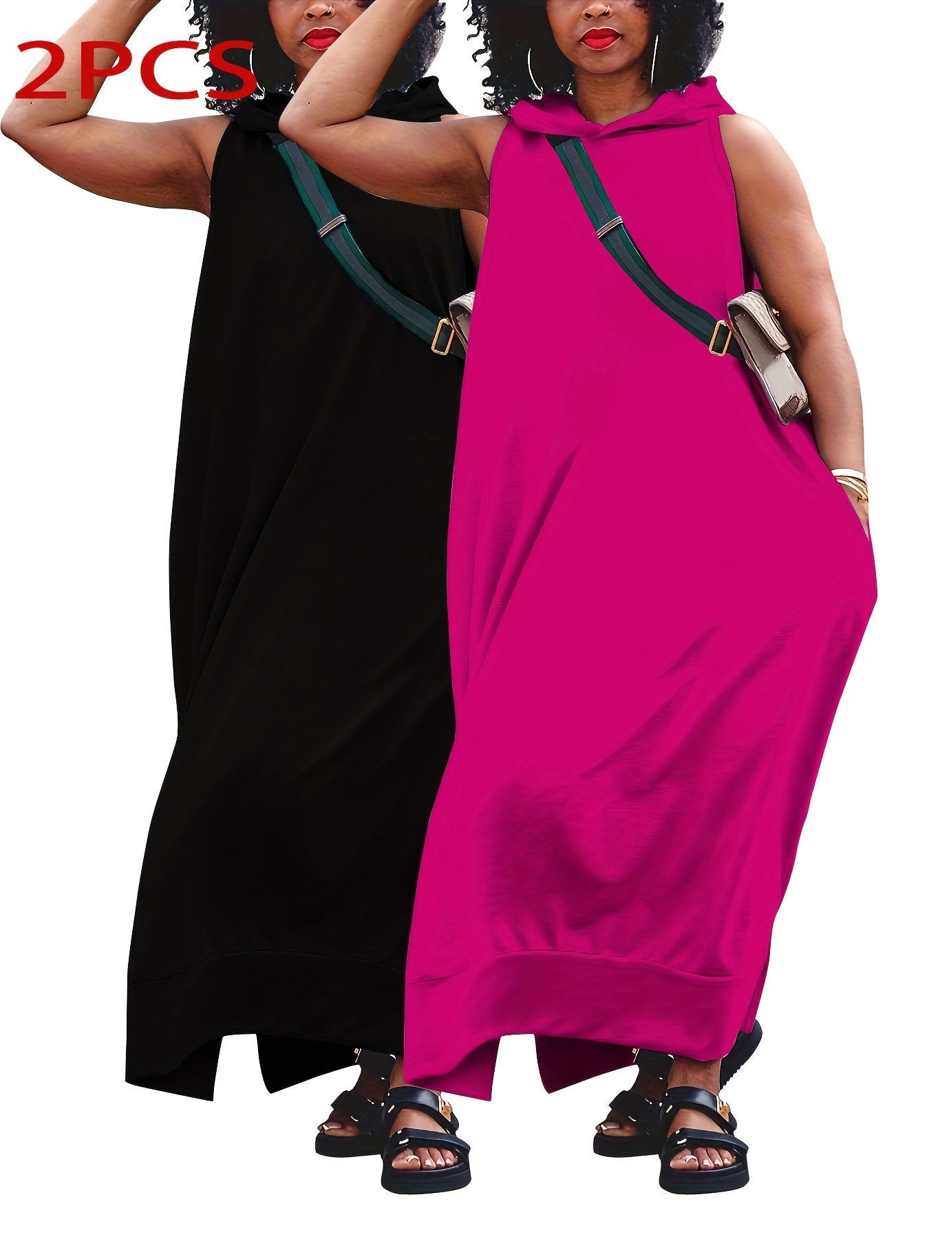 Women's Solid Maxi Evening Dress - Pocket Event Style detail view