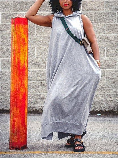Women's Solid Maxi Evening Dress - Pocket Event Style detail view