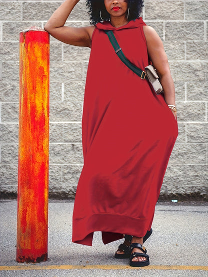 Women's Solid Maxi Evening Dress - Pocket Event Style detail view