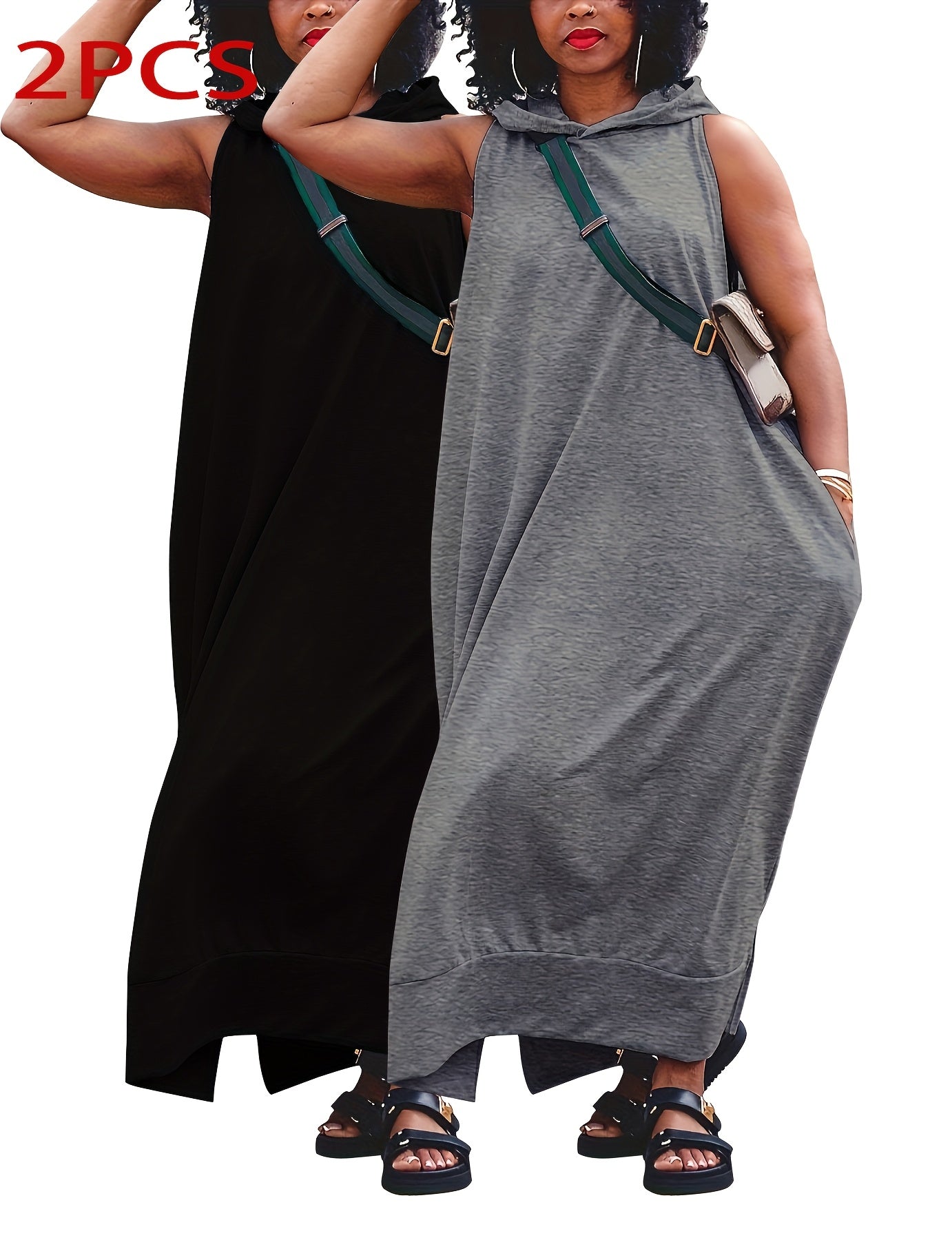 Women's Solid Maxi Evening Dress - Pocket Event Style detail view