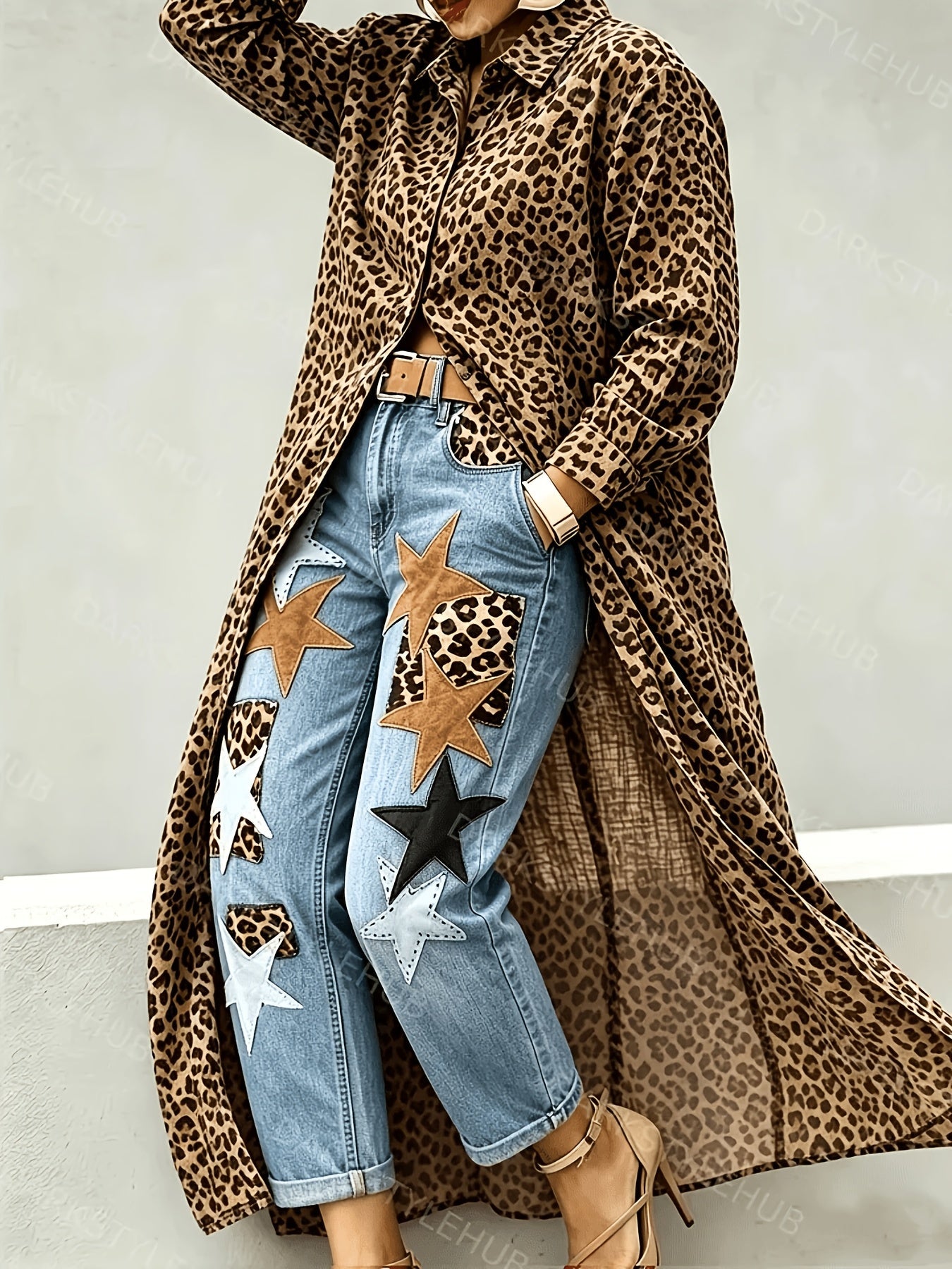 Women's Solid Maxi Shirt Dress – Long Sleeve detail view