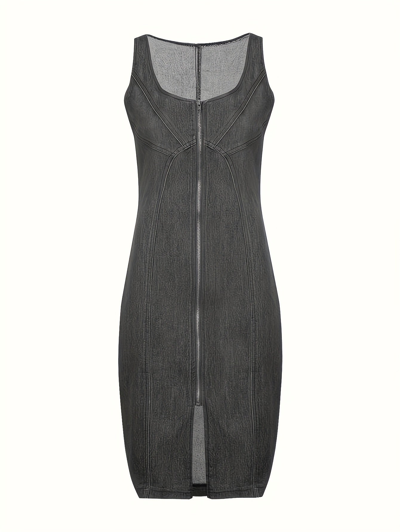Women's Solid Mini Casual Dress - Sleeveless detail view