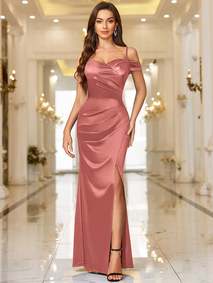 Women's Solid Off Shoulder Bodycon Dress – Red option – view 5