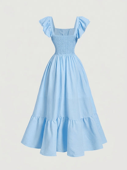 Women's Solid Off Shoulder Summer Dress detail view