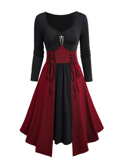 Women's Solid V-Neck Casual Dress – Long Sleeve – main product image