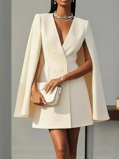 Women's Solid V-Neck Cocktail Dress – Party Style – Apricot option – main product image
