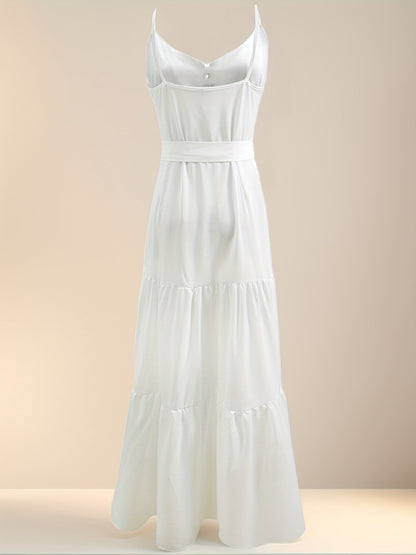 Women's Solid Vacation Dress - Button Front detail view