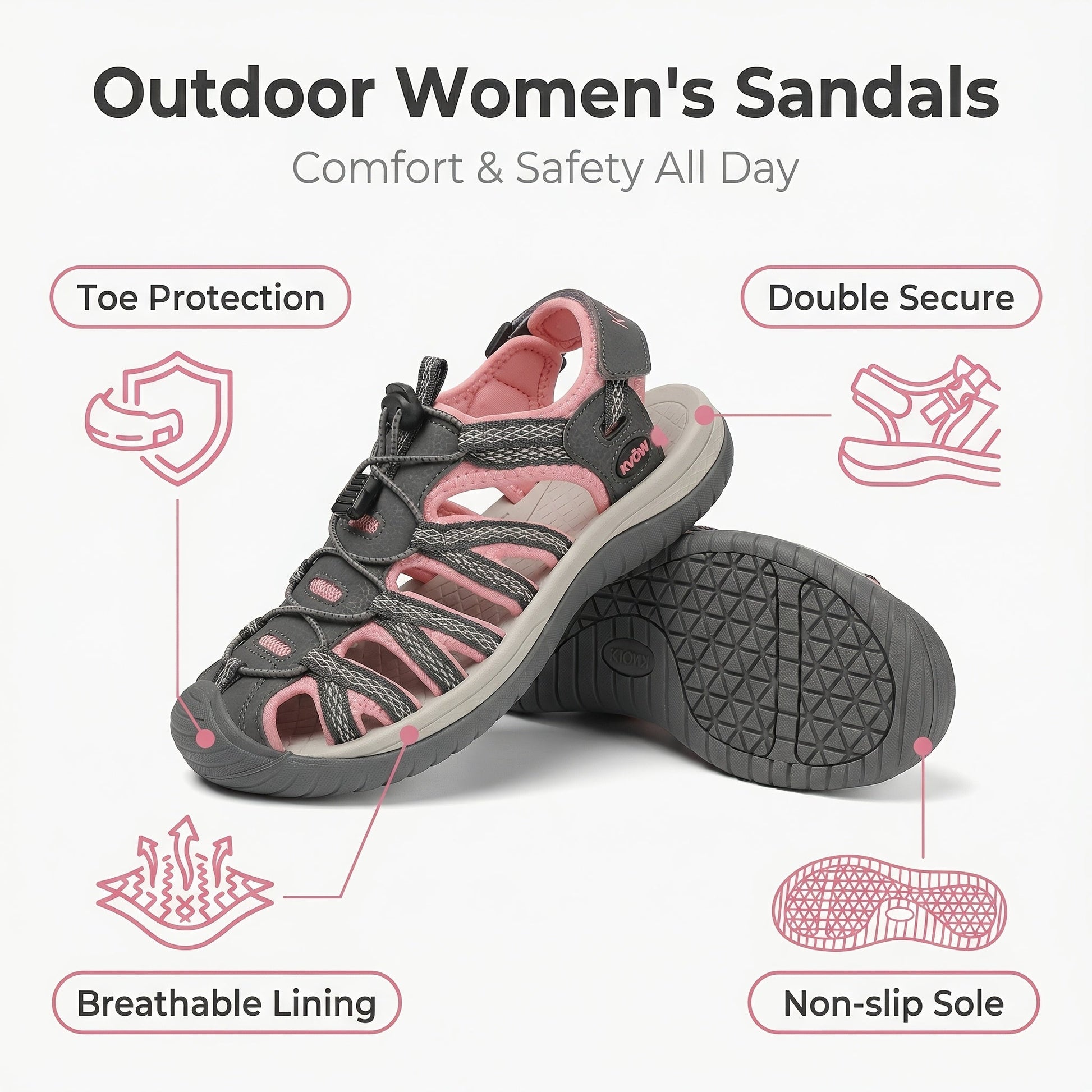 Women's Sport Sandals – Quick Dry Breathable Mesh for Beach & Water – view 8