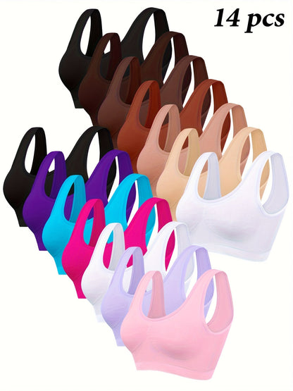 Women's Sports Bra - 14-Pack Unpadded, Everyday Support – view 10