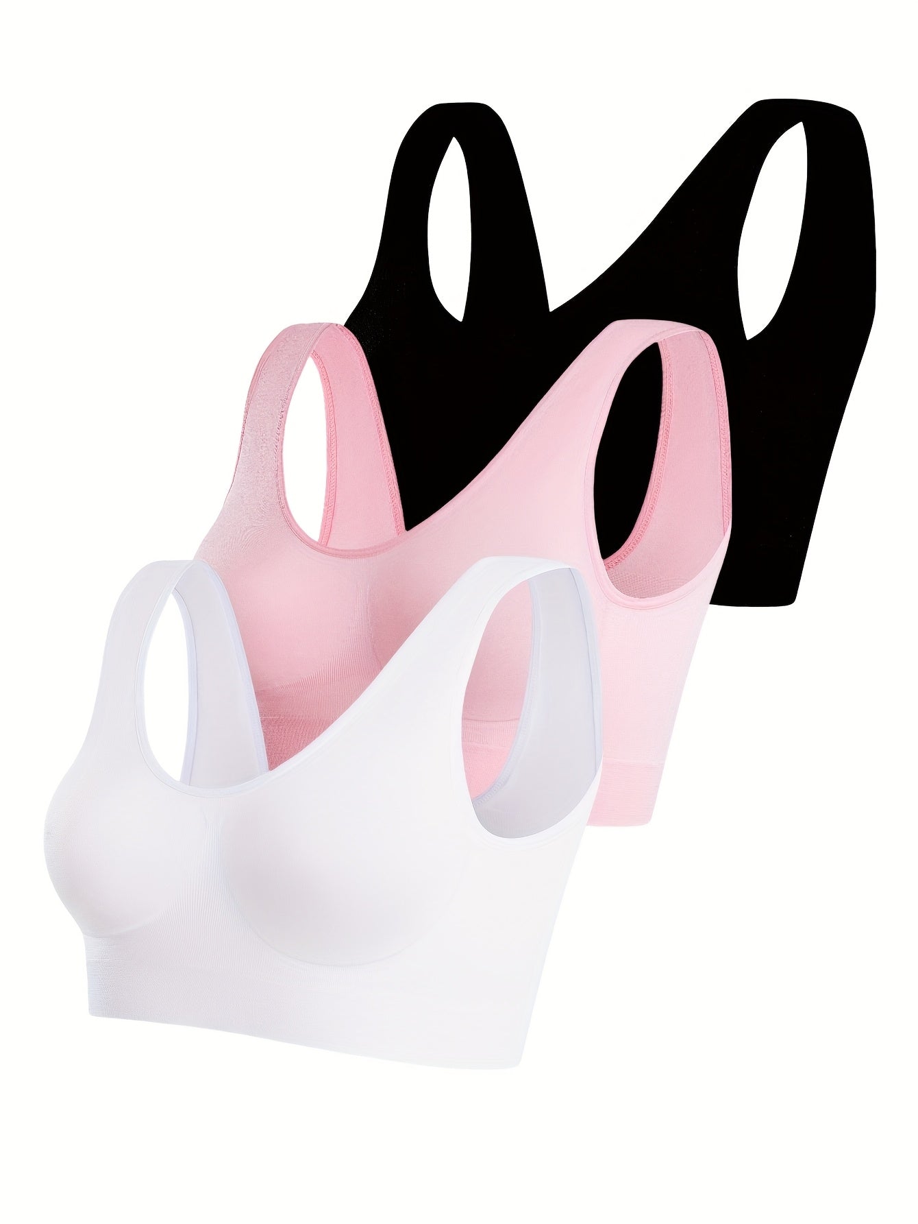 Women's Sports Bra - 3-Pack Ribbed, Soft Support – view 3